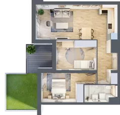 3 pokoje, mieszkanie 57,15 m², parter, oferta nr A2.08, Widok Warta etap II, Poznań, Starołęka-Minikowo-Marlewo, Starołęka, ul. Starołęcka 36/40