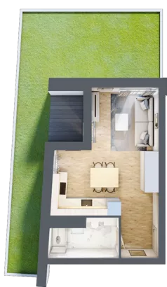 1 pokój, mieszkanie 29,10 m², parter, oferta nr A2.11, Widok Warta etap II, Poznań, Starołęka-Minikowo-Marlewo, Starołęka, ul. Starołęcka 36/40
