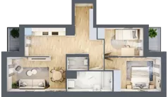 3 pokoje, mieszkanie 62,33 m², piętro 2, oferta nr M236, Osiedle Witaj etap II, Poznań, Naramowice, Naramowice, ul. Bielicowa