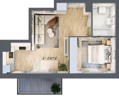 2 pokoje, mieszkanie 39,59 m², piętro 5, oferta nr K185, Osiedle Witaj etap II, Poznań, Naramowice, Naramowice, ul. Bielicowa