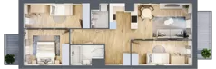 4 pokoje, mieszkanie 69,62 m², piętro 3, oferta nr K177, Osiedle Witaj etap II, Poznań, Naramowice, Naramowice, ul. Bielicowa
