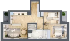 3 pokoje, mieszkanie 62,25 m², piętro 4, oferta nr M254, Osiedle Witaj etap II, Poznań, Naramowice, Naramowice, ul. Bielicowa