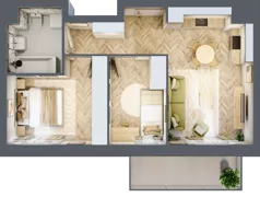 3 pokoje, mieszkanie 49,35 m², piętro 1, oferta nr E277, Osiedle Witaj etap III, Poznań, Naramowice, ul. Bielicowa