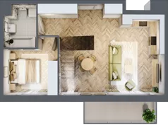 2 pokoje, mieszkanie 48,72 m², piętro 4, oferta nr E308, Osiedle Witaj etap III, Poznań, Naramowice, ul. Bielicowa