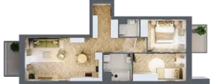3 pokoje, mieszkanie 61,65 m², piętro 1, oferta nr E275, Osiedle Witaj etap III, Poznań, Naramowice, ul. Bielicowa