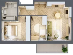 3 pokoje, mieszkanie 50,75 m², piętro 2, oferta nr E286, Osiedle Witaj etap III, Poznań, Naramowice, ul. Bielicowa