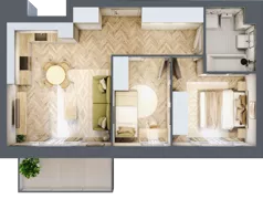 3 pokoje, mieszkanie 49,90 m², piętro 1, oferta nr E276, Osiedle Witaj etap III, Poznań, Naramowice, ul. Bielicowa