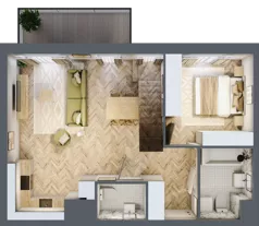 2 pokoje, mieszkanie 51,81 m², piętro 4, oferta nr E302, Osiedle Witaj etap III, Poznań, Naramowice, ul. Bielicowa
