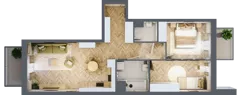 3 pokoje, mieszkanie 62,56 m², piętro 2, oferta nr E284, Osiedle Witaj etap III, Poznań, Naramowice, ul. Bielicowa