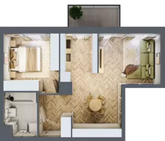 2 pokoje, mieszkanie 48,15 m², piętro 2, oferta nr E291, Osiedle Witaj etap III, Poznań, Naramowice, ul. Bielicowa
