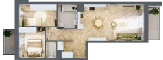 3 pokoje, mieszkanie 65,07 m², piętro 2, oferta nr E289, Osiedle Witaj etap III, Poznań, Naramowice, ul. Bielicowa