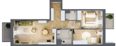3 pokoje, mieszkanie 62,56 m², piętro 3, oferta nr E294, Osiedle Witaj etap III, Poznań, Naramowice, ul. Bielicowa