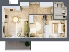 3 pokoje, mieszkanie 49,79 m², piętro 1, oferta nr K325, Osiedle Witaj etap III, Poznań, Naramowice, ul. Bielicowa