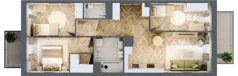 4 pokoje, mieszkanie 70,07 m², piętro 3, oferta nr K344, Osiedle Witaj etap III, Poznań, Naramowice, ul. Bielicowa