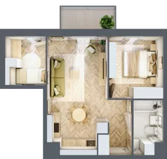 3 pokoje, mieszkanie 46,42 m², piętro 3, oferta nr K338, Osiedle Witaj etap III, Poznań, Naramowice, ul. Bielicowa