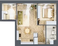 3 pokoje, mieszkanie 45,12 m², piętro 1, oferta nr K320, Osiedle Witaj etap III, Poznań, Naramowice, ul. Bielicowa