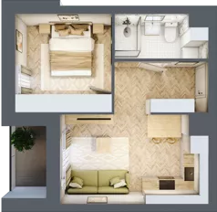 2 pokoje, mieszkanie 35,00 m², parter, oferta nr K319, Osiedle Witaj etap III, Poznań, Naramowice, ul. Bielicowa