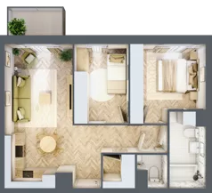 3 pokoje, mieszkanie 57,30 m², piętro 2, oferta nr K337, Osiedle Witaj etap III, Poznań, Naramowice, ul. Bielicowa
