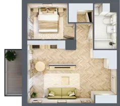2 pokoje, mieszkanie 46,26 m², piętro 2, oferta nr K330, Osiedle Witaj etap III, Poznań, Naramowice, ul. Bielicowa