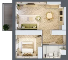 2 pokoje, mieszkanie 47,13 m², piętro 2, oferta nr K336, Osiedle Witaj etap III, Poznań, Naramowice, ul. Bielicowa