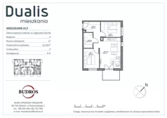 3 pokoje, mieszkanie 52,20 m², piętro 2, oferta nr A17, Dualis, Gdańsk, Orunia Górna-Gdańsk Południe, ul. Zygmunta Chychły