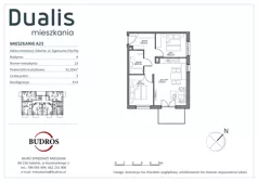3 pokoje, mieszkanie 52,20 m², piętro 3, oferta nr A23, Dualis, Gdańsk, Orunia Górna-Gdańsk Południe, ul. Zygmunta Chychły