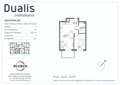 2 pokoje, mieszkanie 42,51 m², piętro 1, oferta nr A09, Dualis, Gdańsk, Orunia Górna-Gdańsk Południe, ul. Zygmunta Chychły