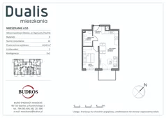 2 pokoje, mieszkanie 42,49 m², piętro 1, oferta nr A10, Dualis, Gdańsk, Orunia Górna-Gdańsk Południe, ul. Zygmunta Chychły