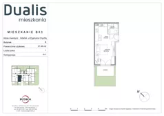 1 pokój, mieszkanie 27,46 m², parter, oferta nr B03, Dualis - budynek B, Gdańsk, Orunia Górna-Gdańsk Południe, ul. Zygmunta Chychły