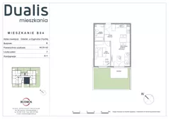 2 pokoje, mieszkanie 44,24 m², parter, oferta nr B04, Dualis - budynek B, Gdańsk, Orunia Górna-Gdańsk Południe, ul. Zygmunta Chychły