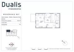 3 pokoje, mieszkanie 50,53 m², piętro 1, oferta nr B07, Dualis - budynek B, Gdańsk, Orunia Górna-Gdańsk Południe, ul. Zygmunta Chychły