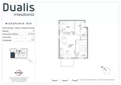 3 pokoje, mieszkanie 57,75 m², piętro 1, oferta nr B08, Dualis - budynek B, Gdańsk, Orunia Górna-Gdańsk Południe, ul. Zygmunta Chychły