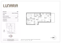 3 pokoje, mieszkanie 53,28 m², piętro 1, oferta nr A08, Lunaria, Gdynia, Działki Leśne, ul. Poznańska 1