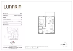 2 pokoje, mieszkanie 41,15 m², piętro 1, oferta nr B09, Lunaria, Gdynia, Działki Leśne, ul. Poznańska 1