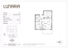 3 pokoje, mieszkanie 46,55 m², piętro 1, oferta nr C11, Lunaria, Gdynia, Działki Leśne, ul. Poznańska 1