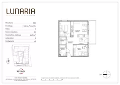 3 pokoje, mieszkanie 56,73 m², piętro 2, oferta nr C16, Lunaria, Gdynia, Działki Leśne, ul. Poznańska 1