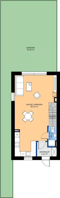 Dom 87,90 m², oferta nr B6.LEWY, Błoga Bysewska etap II, Gdańsk, Kokoszki, ul. Geologów 