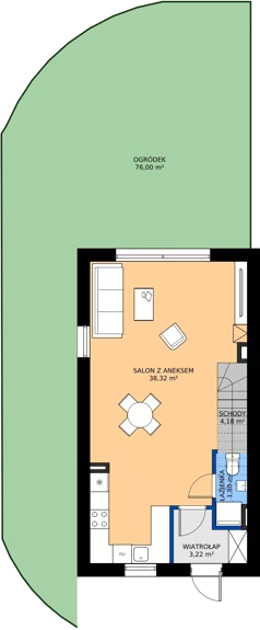 Dom 87,90 m², oferta nr B8.LEWY, Błoga Bysewska etap II, Gdańsk, Kokoszki, ul. Geologów 