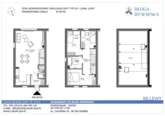 Dom 87,90 m², oferta nr B8.LEWY, Błoga Bysewska etap II, Gdańsk, Kokoszki, ul. Geologów 
