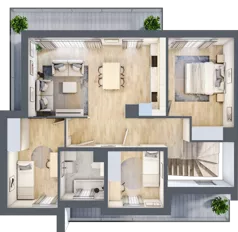 3 pokoje, mieszkanie 82,24 m², piętro 1, oferta nr 1/A1/2, Jeziorowa Prestige House, Warszawa, Wawer, Zerzeń, ul. Jeziorowa