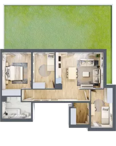 4 pokoje, mieszkanie 71,70 m², parter, oferta nr 10/C2/1, Jeziorowa Prestige House, Warszawa, Wawer, Zerzeń, ul. Jeziorowa