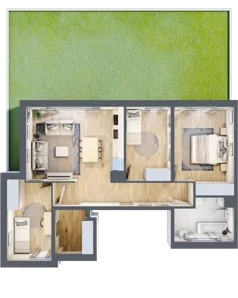 4 pokoje, mieszkanie 71,70 m², parter, oferta nr 11/C1/1, Jeziorowa Prestige House, Warszawa, Wawer, Zerzeń, ul. Jeziorowa
