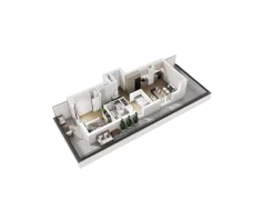 3 pokoje, mieszkanie 45,50 m², piętro 3, oferta nr C.3.24, Osiedle Parkowe Aleje etap III, Wrocław, Brochów, Krzyki, ul. Syryjska