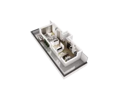 3 pokoje, mieszkanie 45,50 m², piętro 3, oferta nr C.3.24, Osiedle Parkowe Aleje etap III, Wrocław, Brochów, Krzyki, ul. Syryjska