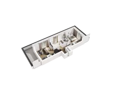 3 pokoje, mieszkanie 45,50 m², piętro 3, oferta nr C.3.24, Osiedle Parkowe Aleje etap III, Wrocław, Brochów, Krzyki, ul. Syryjska
