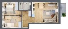 3 pokoje, mieszkanie 54,97 m², piętro 2, oferta nr A2/2/7, Osiedle Tilia, Wrocław, Lipa Piotrowska, Psie Pole, ul. Melisowa