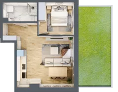 2 pokoje, mieszkanie 41,86 m², parter, oferta nr D1/0/3, Osiedle Tilia, Wrocław, Lipa Piotrowska, Psie Pole, ul. Melisowa