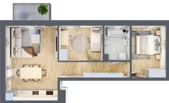 3 pokoje, mieszkanie 54,95 m², piętro 2, oferta nr D1/2/12, Osiedle Tilia, Wrocław, Lipa Piotrowska, Psie Pole, ul. Melisowa