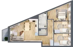 4 pokoje, mieszkanie 68,41 m², piętro 1, oferta nr D2/1/10, Osiedle Tilia, Wrocław, Lipa Piotrowska, Psie Pole, ul. Melisowa