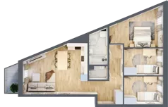 4 pokoje, mieszkanie 68,52 m², piętro 2, oferta nr D2/2/15, Osiedle Tilia, Wrocław, Lipa Piotrowska, Psie Pole, ul. Melisowa
